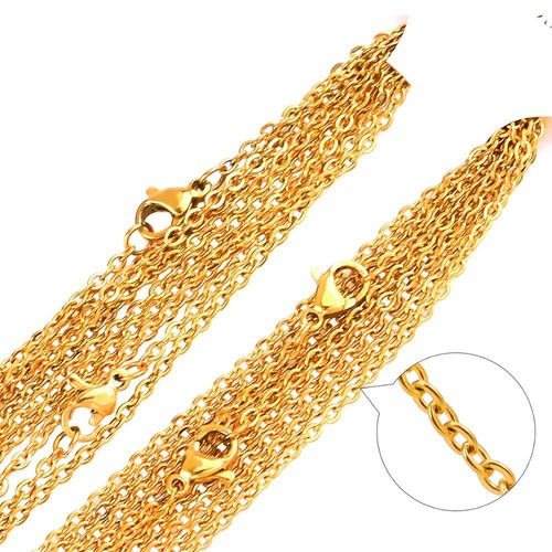 Stainless Steel Link black Rose Gold/Gold/Steel Chains Necklaces DIY Cuban Chain - Picture 5 of 10