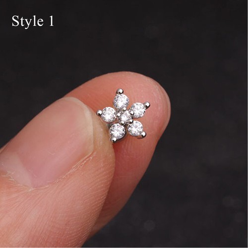 Ear Jewelry Cubic Zircon Stud Earring Ear Studs Screw Back Gold Silver Elegant - Picture 24 of 31