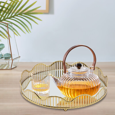 Elegant Gold Mirrored Tray - Decorative Vanity, Perfume & Dresser Organizer