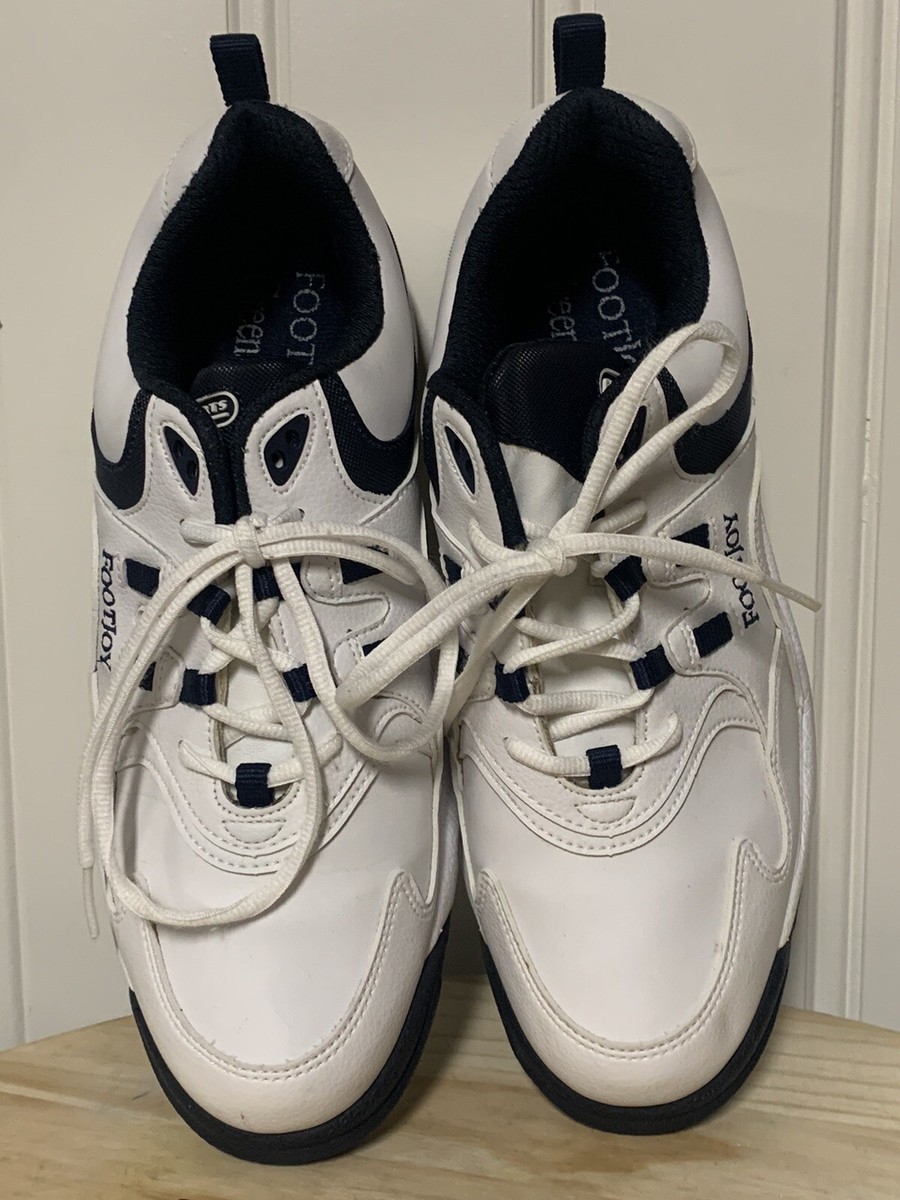 FootJoy GreenJoys White Navy Leather Soft Spike Golf Shoes (45599