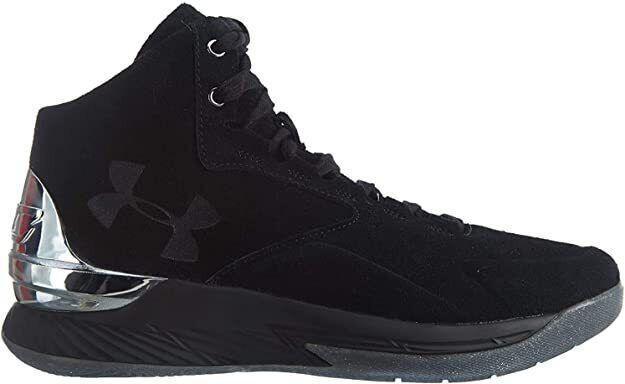 Size 11.5 - Under Armour Curry 1 Lux Suede Mid Black for sale