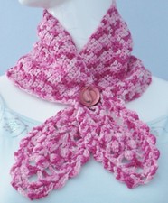 New Handmade Crochet Pink Soft Acrylic Stylish Pineapple Neck Warmer Scarf