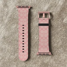 Coach Apple Watch faux leather watch straps, band, belt, Marmoleado, Pink Coach