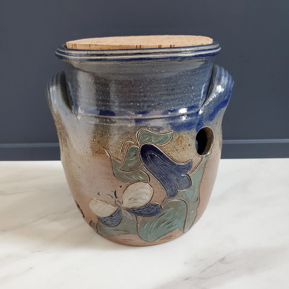 Gros Pot Saloir A Sel En Grès De La Poterie Des Mottes (Grès De Puisaye) - Photo 2/4