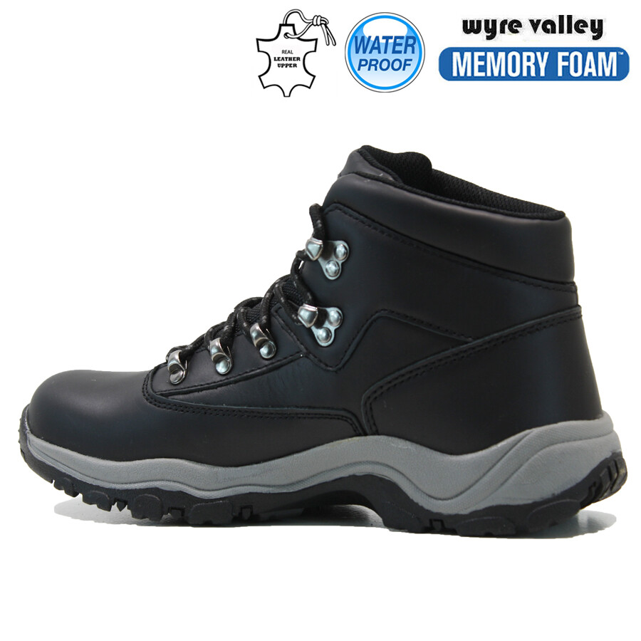 MENS WATERPROOF BOOTS LEATHER MEMORY FOAM WALKING HIKING ANKLE TRAINERS SHOES image 6