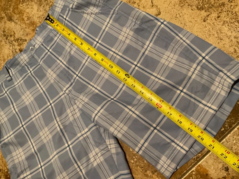 ANTIGUA 高尔夫 PLAID 百慕大表演短裤(男式 34 码)蓝色预穿 — 第 2/4 张图片