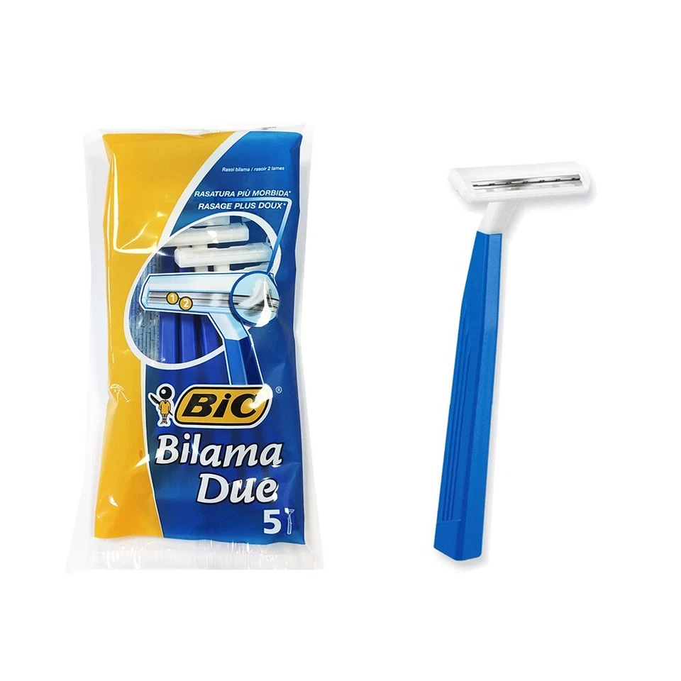 100pz Bic Bilama Due rasoio manuale monouso due lame lametta barba uomo rasatura - Immagine 3 di 3