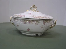 Vintage JPL France Limoges Oval Covered Dish Bowl