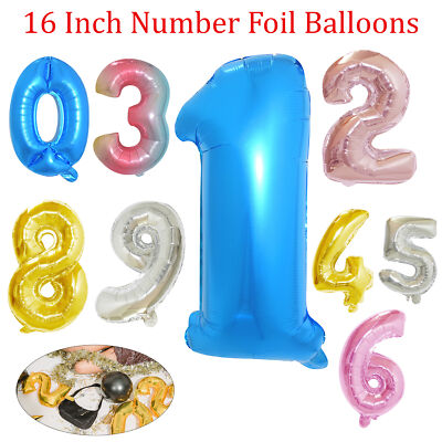 16 Zoll Zahlen Folienballons Selbstaufblasend Luft Geburtstag Alter Party 0-9 Deko