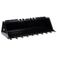 Titan Attachments 84" Skid Steer Dirt Bucket with Bolt-On Teeth, Rated 3,200 LB