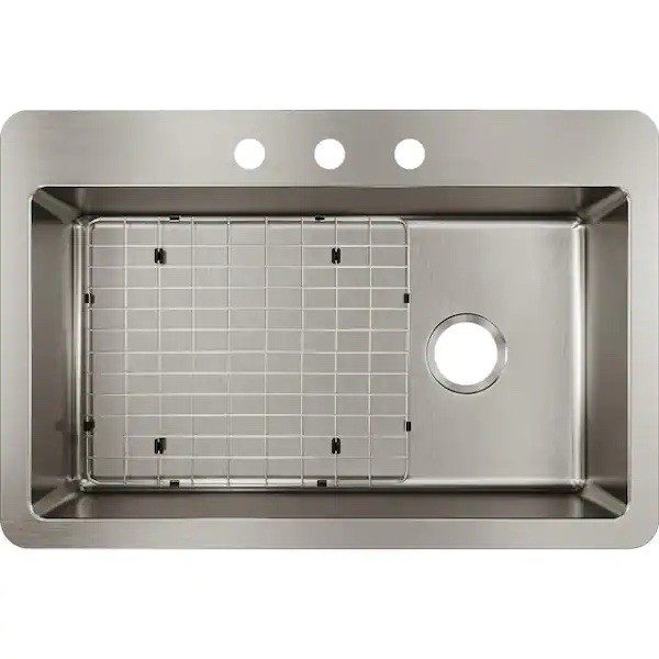 Avenue 33 In. Drop-In/Undermount Single Bowl 18-Gauge Stainless Steel Kitchen #3