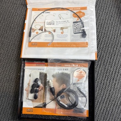 Point Source Audio CO-3-KIT-AT-BL Condenser Earworn Earset Microphone Black