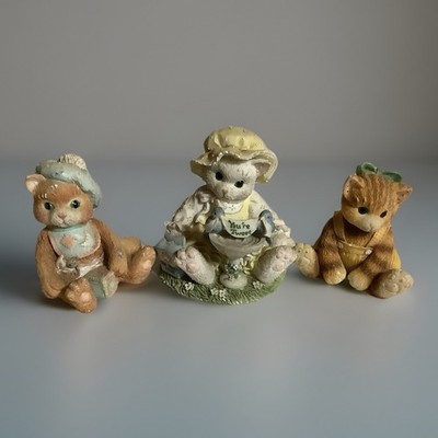 Lot of 3 Enesco Calico Kittens Figurines 1994 Priscilla Hillman