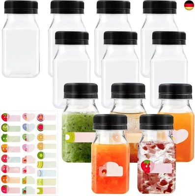 UPUPGO 12 Stück Shot Flaschen zum Befüllen, 120ml Kleine Flaschen zum Befüllen, Pl