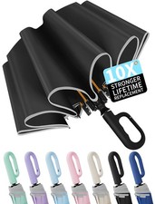 Travel Umbrella with Carabiner Handle, Windproof Large Umbrellas for Rain wit...