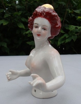 Half doll Figurine Pin-up Marchioness Half Doll Pincushion Arms Away Art Deco St
