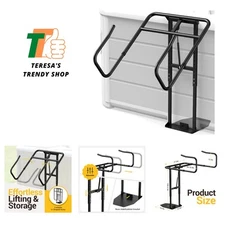 Durable Hydraulic Hot Tub Cover Lifter - Space-Saving U-Arms for Easy Use, Black