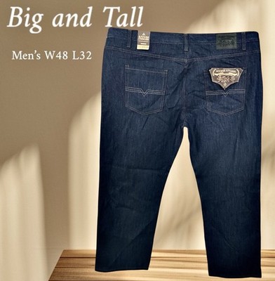 Access Apparel Big Men s W48 L32 Straight Fit Raw Indigo AP14033X