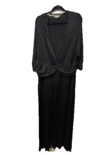 Kiyonna V-Neck Maxi Dress Black Size 2 Plus Size Stretchy