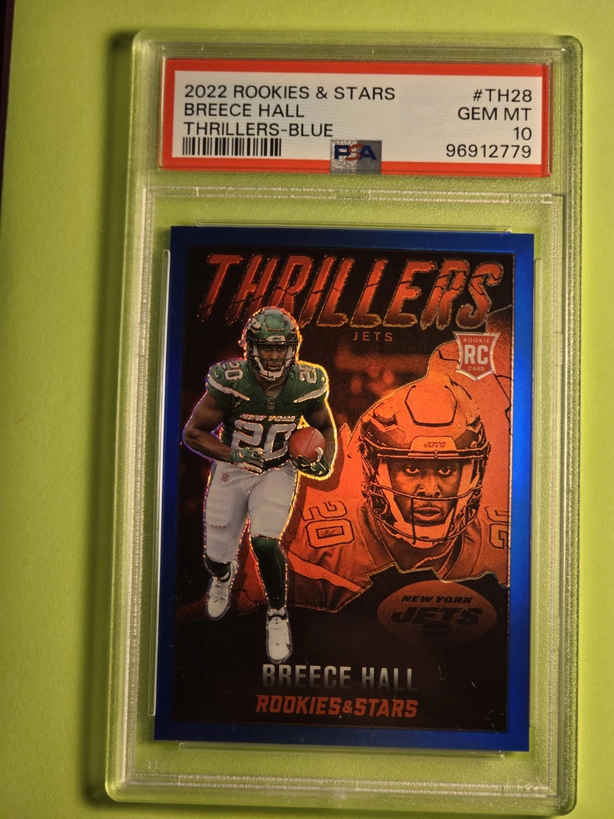 Breece Hall Panini Rookies & Stars Thrillers #TH28 Blue