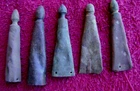 (5) EXCAVATED BRASS CIVIL WAR BAYONET SCABBARD TIPS (PORT HUDSON)