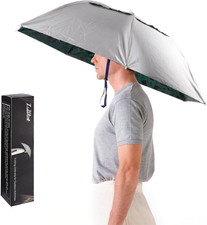 Umbrella Hat Hands Free 36    Wide Brim Sun  Rain Hat with Adjustable Chin Strap