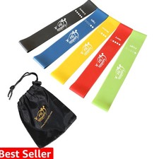 Resistance Loop Exercise Bands with Instruction Guide and Carry Bag, Set of 5