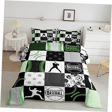 Boys Baseball Bedding Set,Kids Softball All Season Comforter Twin Baseball 02