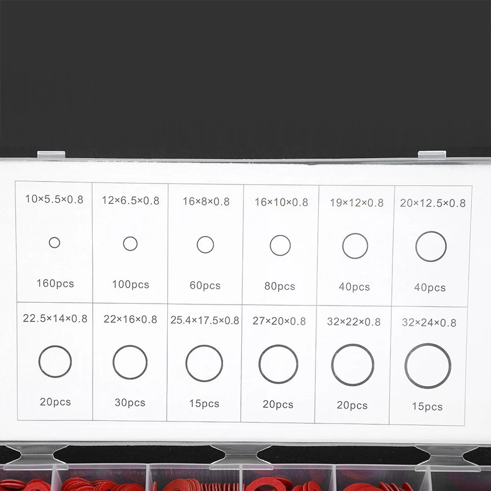 600pcs Red Vulcanised Fibre Washer Gasket Round Insulation Paper Red Steel New - Image 2 of 4