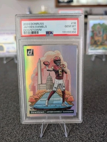 2024 PANINI DONRUSS OPTIC DOWNTOWN! #16 - JAYDEN DANIELS RC PSA 10 GEM MINT SSP