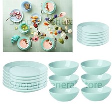 Plates Bowls Crockery Dinner Set Dinnerware Green Tableware 6 12 18Pc Mi/Di SAFE