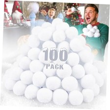 Snowball Fight Set Indoor 100 Pack 1.96 Inch Large Size Fake White- 100 Pack