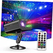 Party Lights Dj Disco Lights, Strobe Stage Light Sound Activated Laser BLACK 01