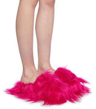 Current Mood Case Of The Grumpies Fuzzy Slides - Pink Size 8 New w/Box