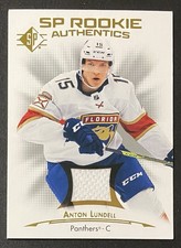 2021-22 SP AUTHENTICS Anton Lundell Rookie Patch Jersey Card Florida Panthers. rookie card picture