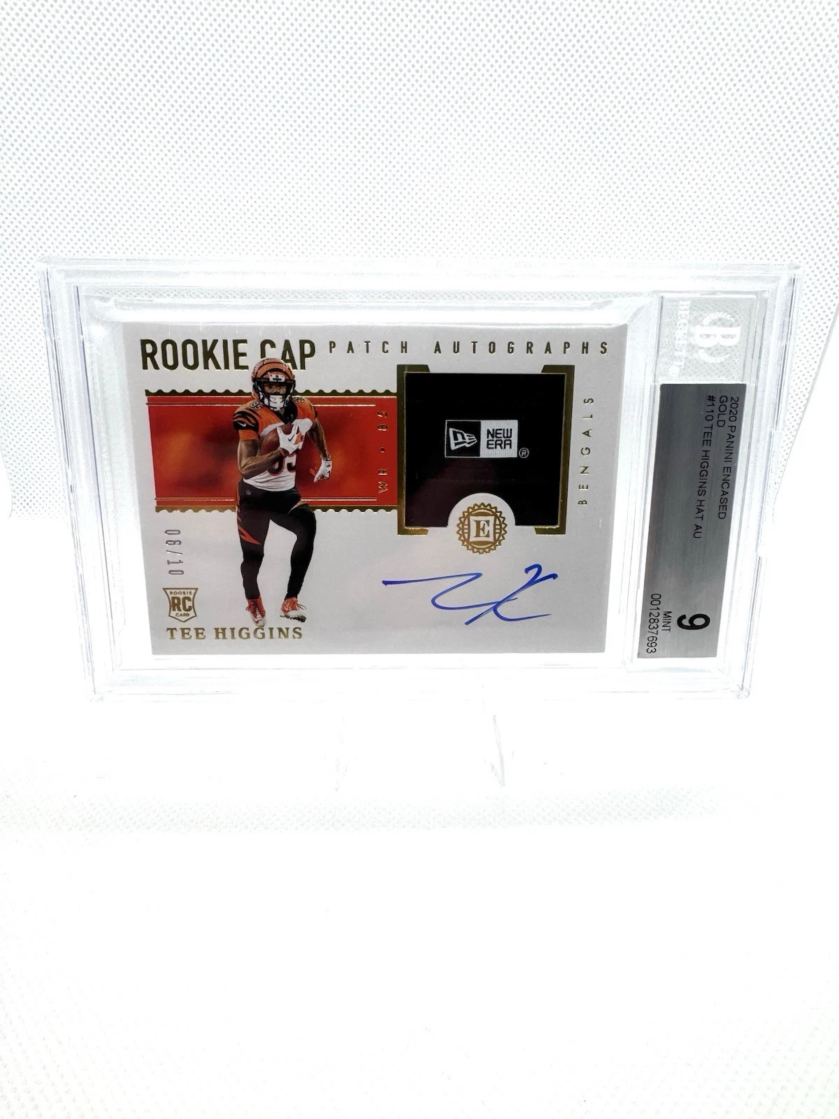 Tee Higgins Panini Encased Rookie Notable Signatures #TH Gold