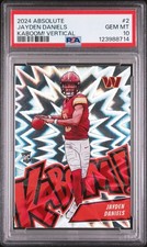 2024 Absolute Football Jayden Daniels #2 Rookie RC Kaboom Vertical PSA 10