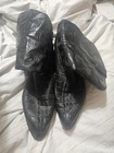 CUSTOM COWBOY BOOTS 9.5 MENS OR WOMENS 11 CROCODILE BLACK LEATHER! XLNT — photo 2