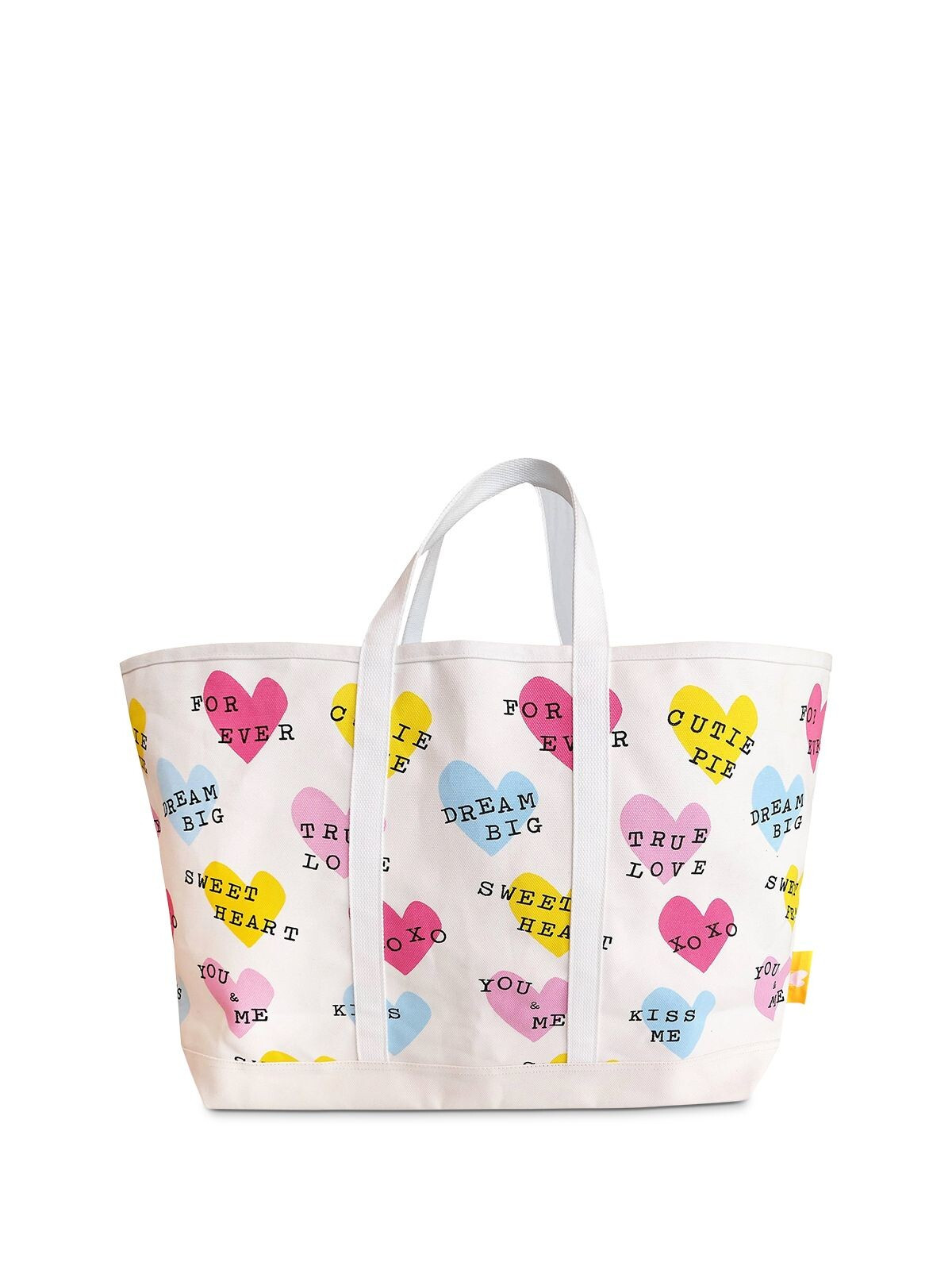 Женская белая холщовая сумка-тотализатор с двойным плоским ремешком от КЕРРИ РОЗЕНТАЛЬ