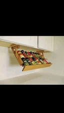 New-Kitchen Storage Under Cabinet Spice Rack, Handmade Hardwood, Holds 16 Large 
