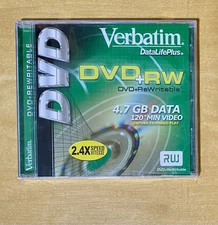 Verbatim DVD+RW 4.7GB Data 2.4X Rewritable DVD - BRAND NEW SEALED