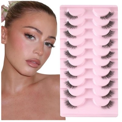 Wimpern halbe Klare Band 10 Paar künstliche Wimpern Cat Eye 3D Wispy