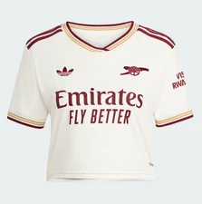 Adidas Women A r s e nal 25/26 Crop TF Jersey Cloud White Aisan Sizing JP4223