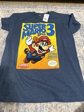 Super Mario Bros. 3 Men's Cover T-Shirt color Blue Video Game New Large Kohls