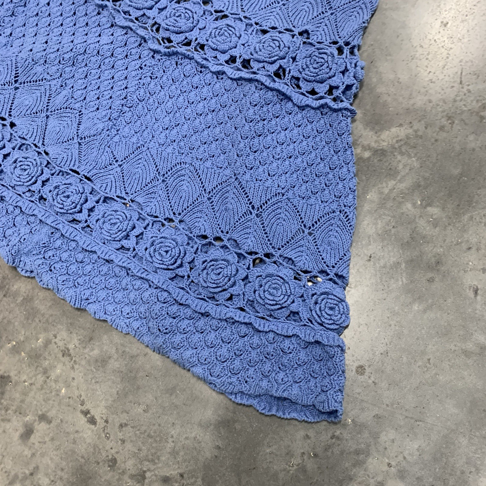 Alexis Aleala Dress Small Blue Crochet Knit Maxi Women’s