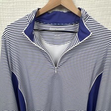 Tommy Bahama 1/4 Zip Pullover Womens XL Purple White Golf Performance Active