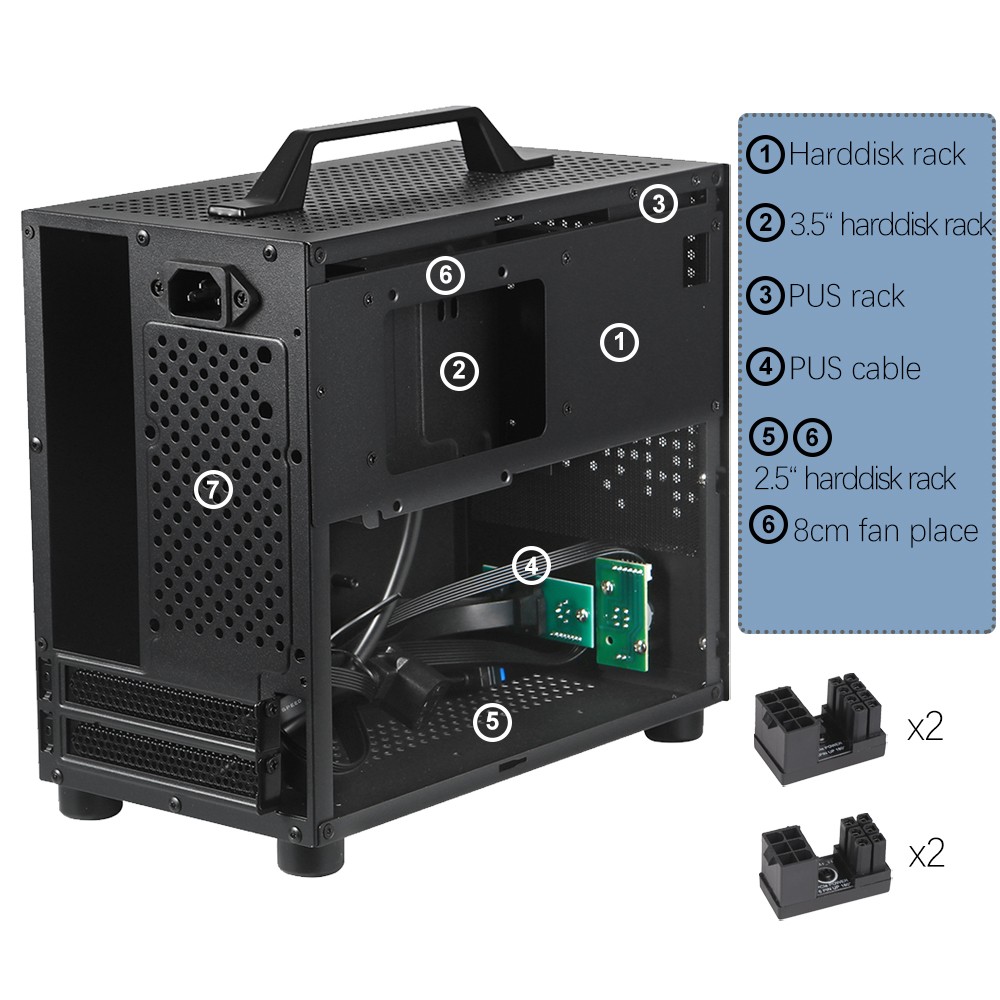 PCケース(自作PC用) SKTC A17 + Corsair SF450+ NH-D9L + NF-A8 SKTC A17 Mini-ITX Case Supports SFX PSU&210mm GPU Triple Storage