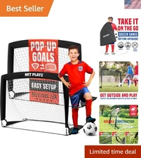 4ft x 3ft Portable Pop-Up Soccer Goals - Set of 2 for Easy Backyard Training