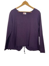Linnea Top Made in USA Textured Swing A Line Lagenlook Rouched Top Purple Size L