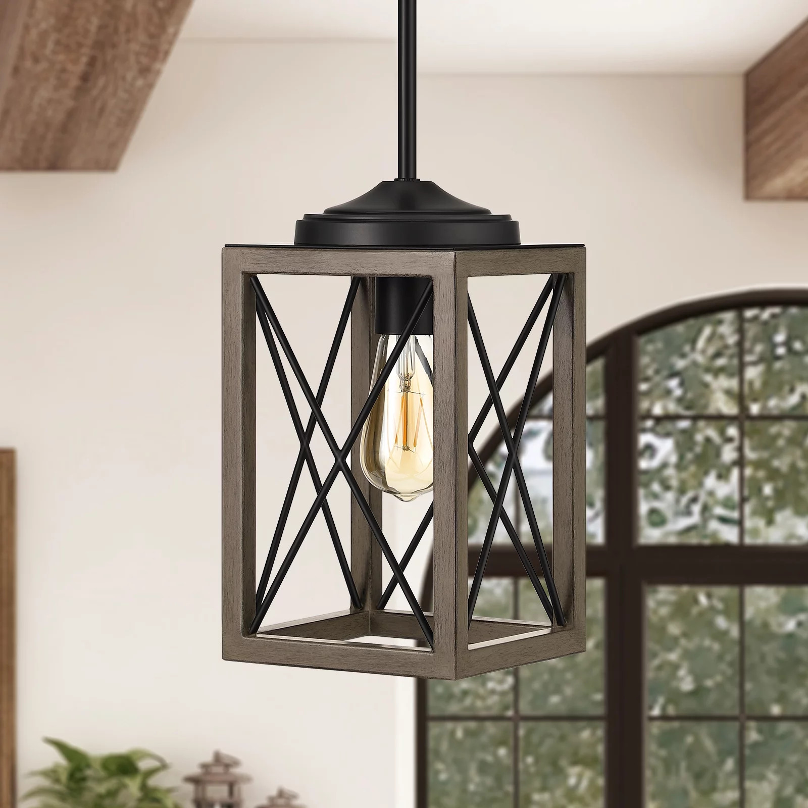 DEWENWILS Metal Rustic Hanging Farmhouse Pendant Light 4690₽